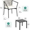 imageYITAHOME 3 Piece Bistro Set Outdoor with Thick CushionsampampTable AllWeather Patio Conversation Set with Stackable Chairs 3 Piece Patio Set Outdoor Furniture for Balcony Backyard Pool  Grayish White3PCS Bistro Set