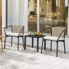 imageYITAHOME 3 Piece Bistro Set Outdoor with Thick CushionsampampTable AllWeather Patio Conversation Set with Stackable Chairs 3 Piece Patio Set Outdoor Furniture for Balcony Backyard Pool Porch Deck  Beige