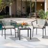 imageYITAHOME 3 Piece Bistro Set Outdoor with Thick CushionsampampTable AllWeather Patio Conversation Set with Stackable Chairs 3 Piece Patio Set Outdoor Furniture for Balcony Backyard Pool  Grayish White3PCS Bistro Set