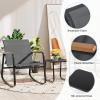 imageYITAHOME 3 Piece Rocking Bistro Set Outdoor Patio Furniture Set with Wooden Armrests Porch Chairs Set with Glass Table for Lawn Garden Balcony Poolside Dark Gray