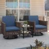 imageYITAHOME 3 Pieces Patio Wicker Rocking Chair Set Outdoor Patio Furniture Set with Rattan Side Table Thickened Cushions Rocker Patio Chairs Set for Porch Poolside and Yard BlueBlue