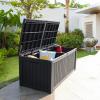 imageYITAHOME 31 Gallon Outdoor Storage Deck Box Waterproof Resin Package Delivery and Storage Box with Lockable Lid for Patio Furniture Cushions Pool Accessories Garden Tools BlackBlack