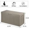 imageYITAHOME 31 Gallon Outdoor Storage Deck Box Waterproof Resin Package Delivery and Storage Box with Lockable Lid for Patio Furniture Cushions Pool Accessories Garden Tools BlackTaupe