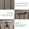 imageYITAHOME 31 Gallon Outdoor Storage Deck Box Waterproof Resin Package Delivery and Storage Box with Lockable Lid for Patio Furniture Cushions Pool Accessories Garden Tools BlackTaupe