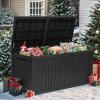 imageYITAHOME 31 Gallon Outdoor Storage Deck Box Waterproof Resin Package Delivery and Storage Box with Lockable Lid for Patio Furniture Cushions Pool Accessories Garden Tools BlackBlack