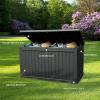 imageYITAHOME 31 Gallon Outdoor Storage Deck Box Waterproof Resin Package Delivery and Storage Box with Lockable Lid for Patio Furniture Cushions Pool Accessories Garden Tools BlackBlack
