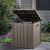 imageYITAHOME 31 Gallon Outdoor Storage Deck Box Waterproof Resin Package Delivery and Storage Box with Lockable Lid for Patio Furniture Cushions Pool Accessories Garden Tools BlackTaupe
