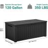 imageYITAHOME 31 Gallon Outdoor Storage Deck Box Waterproof Resin Package Delivery and Storage Box with Lockable Lid for Patio Furniture Cushions Pool Accessories Garden Tools BlackBlack