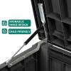 imageYITAHOME 31 Gallon Outdoor Storage Deck Box Waterproof Resin Package Delivery and Storage Box with Lockable Lid for Patio Furniture Cushions Pool Accessories Garden Tools BlackBlack