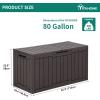 imageYITAHOME 31 Gallon Outdoor Storage Deck Box Waterproof Resin Package Delivery and Storage Box with Lockable Lid for Patio Furniture Cushions Pool Accessories Garden Tools BlackDark Brown