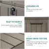 imageYITAHOME 31 Gallon Outdoor Storage Deck Box Waterproof Resin Package Delivery and Storage Box with Lockable Lid for Patio Furniture Cushions Pool Accessories Garden Tools BlackTaupe