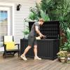 imageYITAHOME 31 Gallon Outdoor Storage Deck Box Waterproof Resin Package Delivery and Storage Box with Lockable Lid for Patio Furniture Cushions Pool Accessories Garden Tools BlackBlack