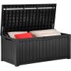 imageYITAHOME 31 Gallon Outdoor Storage Deck Box Waterproof Resin Package Delivery and Storage Box with Lockable Lid for Patio Furniture Cushions Pool Accessories Garden Tools BlackBlack