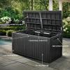 imageYITAHOME 31 Gallon Outdoor Storage Deck Box Waterproof Resin Package Delivery and Storage Box with Lockable Lid for Patio Furniture Cushions Pool Accessories Garden Tools BlackBlack