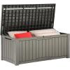 imageYITAHOME 31 Gallon Outdoor Storage Deck Box Waterproof Resin Package Delivery and Storage Box with Lockable Lid for Patio Furniture Cushions Pool Accessories Garden Tools BlackTaupe
