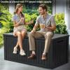 imageYITAHOME 31 Gallon Outdoor Storage Deck Box Waterproof Resin Package Delivery and Storage Box with Lockable Lid for Patio Furniture Cushions Pool Accessories Garden Tools BlackBlack