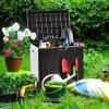 imageYITAHOME 31 Gallon Outdoor Storage Deck Box Waterproof Resin Package Delivery and Storage Box with Lockable Lid for Patio Furniture Cushions Pool Accessories Garden Tools BlackBlack