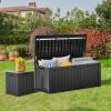 imageYITAHOME 31 Gallon Outdoor Storage Deck Box Waterproof Resin Package Delivery and Storage Box with Lockable Lid for Patio Furniture Cushions Pool Accessories Garden Tools BlackBlack