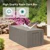 imageYITAHOME 31 Gallon Outdoor Storage Deck Box Waterproof Resin Package Delivery and Storage Box with Lockable Lid for Patio Furniture Cushions Pool Accessories Garden Tools BlackTaupe