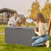imageYITAHOME 31 Gallon Outdoor Storage Deck Box Waterproof Resin Package Delivery and Storage Box with Lockable Lid for Patio Furniture Cushions Pool Accessories Garden Tools BlackTaupe