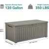 imageYITAHOME 31 Gallon Outdoor Storage Deck Box Waterproof Resin Package Delivery and Storage Box with Lockable Lid for Patio Furniture Cushions Pool Accessories Garden Tools BlackTaupe
