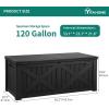 imageYITAHOME 31 Gallon Outdoor Storage Deck Box Waterproof Resin Package Delivery and Storage Box with Lockable Lid for Patio Furniture Cushions Pool Accessories Garden Tools BlackBlack