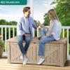 imageYITAHOME 31 Gallon Outdoor Storage Deck Box Waterproof Resin Package Delivery and Storage Box with Lockable Lid for Patio Furniture Cushions Pool Accessories Garden Tools BlackTaupe