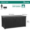 imageYITAHOME 31 Gallon Outdoor Storage Deck Box Waterproof Resin Package Delivery and Storage Box with Lockable Lid for Patio Furniture Cushions Pool Accessories Garden Tools BlackBlack