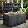 imageYITAHOME 31 Gallon Outdoor Storage Deck Box Waterproof Resin Package Delivery and Storage Box with Lockable Lid for Patio Furniture Cushions Pool Accessories Garden Tools BlackBlack