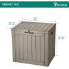 imageYITAHOME 31 Gallon Outdoor Storage Deck Box Waterproof Resin Package Delivery and Storage Box with Lockable Lid for Patio Furniture Cushions Pool Accessories Garden Tools BlackTaupe