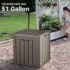 imageYITAHOME 31 Gallon Outdoor Storage Deck Box Waterproof Resin Package Delivery and Storage Box with Lockable Lid for Patio Furniture Cushions Pool Accessories Garden Tools BlackTaupe