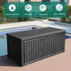 imageYITAHOME 31 Gallon Outdoor Storage Deck Box Waterproof Resin Package Delivery and Storage Box with Lockable Lid for Patio Furniture Cushions Pool Accessories Garden Tools BlackBlack