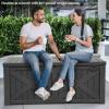 imageYITAHOME 31 Gallon Outdoor Storage Deck Box Waterproof Resin Package Delivery and Storage Box with Lockable Lid for Patio Furniture Cushions Pool Accessories Garden Tools BlackDark Gray