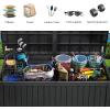 imageYITAHOME 31 Gallon Resin Deck Box Outdoor Storage Box and Waterproof Package Delivery Box with Lockable Lid for Patio Furniture GardenTools Pool Supplies BlackBlack