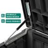 imageYITAHOME 31 Gallon Resin Deck Box Outdoor Storage Box and Waterproof Package Delivery Box with Lockable Lid for Patio Furniture GardenTools Pool Supplies BlackBlack