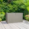 imageYITAHOME 31 Gallon Resin Deck Box Outdoor Storage Box and Waterproof Package Delivery Box with Lockable Lid for Patio Furniture GardenTools Pool Supplies BlackTaupe