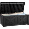 imageYITAHOME 31 Gallon Resin Deck Box Outdoor Storage Box and Waterproof Package Delivery Box with Lockable Lid for Patio Furniture GardenTools Pool Supplies BlackBlack