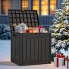 imageYITAHOME 31 Gallon Resin Deck Box Outdoor Storage Box and Waterproof Package Delivery Box with Lockable Lid for Patio Furniture GardenTools Pool Supplies BlackBlack
