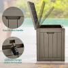 imageYITAHOME 31 Gallon Resin Deck Box Outdoor Storage Box and Waterproof Package Delivery Box with Lockable Lid for Patio Furniture GardenTools Pool Supplies BlackBrown