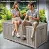 imageYITAHOME 31 Gallon Resin Deck Box Outdoor Storage Box and Waterproof Package Delivery Box with Lockable Lid for Patio Furniture GardenTools Pool Supplies BlackTaupe