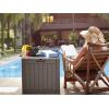 imageYITAHOME 31 Gallon Resin Deck Box Outdoor Storage Box and Waterproof Package Delivery Box with Lockable Lid for Patio Furniture GardenTools Pool Supplies BlackBrown