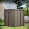 imageYITAHOME 31 Gallon Resin Deck Box Outdoor Storage Box and Waterproof Package Delivery Box with Lockable Lid for Patio Furniture GardenTools Pool Supplies BlackLight Brown