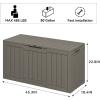imageYITAHOME 31 Gallon Resin Deck Box Outdoor Storage Box and Waterproof Package Delivery Box with Lockable Lid for Patio Furniture GardenTools Pool Supplies BlackTaupe