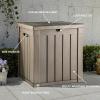 imageYITAHOME 31 Gallon Resin Deck Box Outdoor Storage Box and Waterproof Package Delivery Box with Lockable Lid for Patio Furniture GardenTools Pool Supplies BlackLight Brown