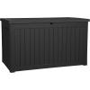 imageYITAHOME 31 Gallon Resin Deck Box Outdoor Storage Box and Waterproof Package Delivery Box with Lockable Lid for Patio Furniture GardenTools Pool Supplies BlackBlack