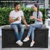 imageYITAHOME 31 Gallon Resin Deck Box Outdoor Storage Box and Waterproof Package Delivery Box with Lockable Lid for Patio Furniture GardenTools Pool Supplies BlackBlack
