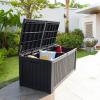imageYITAHOME 31 Gallon Resin Deck Box Outdoor Storage Box and Waterproof Package Delivery Box with Lockable Lid for Patio Furniture GardenTools Pool Supplies BlackBlack
