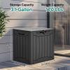 imageYITAHOME 31 Gallon Resin Deck Box Outdoor Storage Box and Waterproof Package Delivery Box with Lockable Lid for Patio Furniture GardenTools Pool Supplies BlackBlack