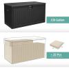 imageYITAHOME 32 Gallon Deck Box Resin Storage with Lockable Lid ampamp Side Handles Indoor Outdoor Small Container for Patio Cushion Garden Pool Accessories Backyard Furniture Water ResistantBlack