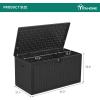 imageYITAHOME 32 Gallon Deck Box Resin Storage with Lockable Lid ampamp Side Handles Indoor Outdoor Small Container for Patio Cushion Garden Pool Accessories Backyard Furniture Water ResistantBlack